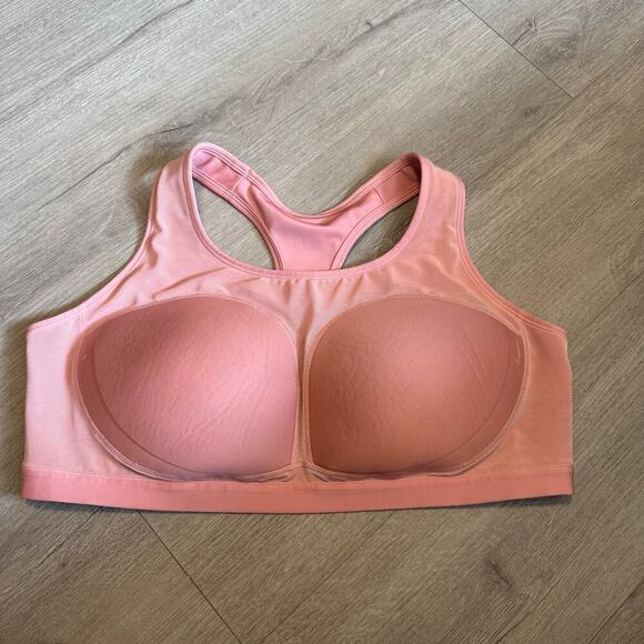 Nike Dri-FIT Plus Size Sports Bra 2X Pink Racerback Padded Swoosh Logo - Picture 4 of 9